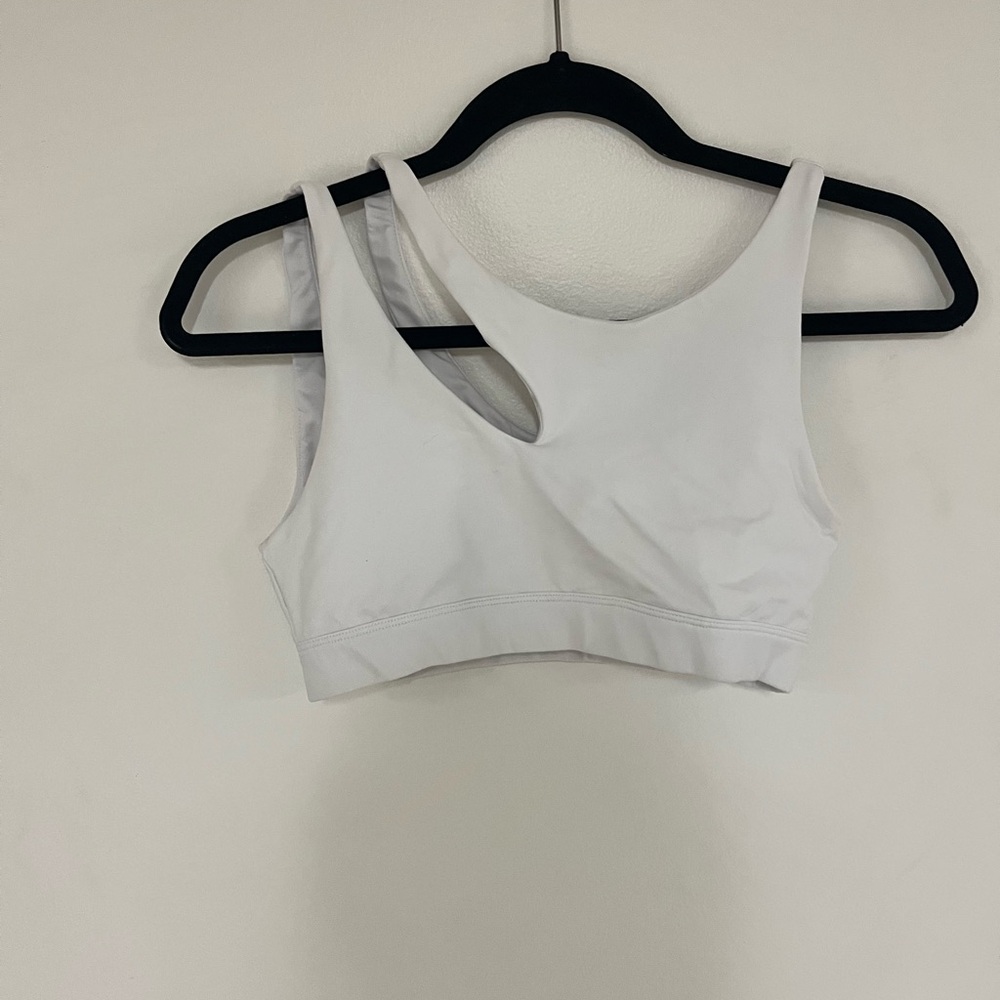 Alo Yoga white cut out sports bra size small